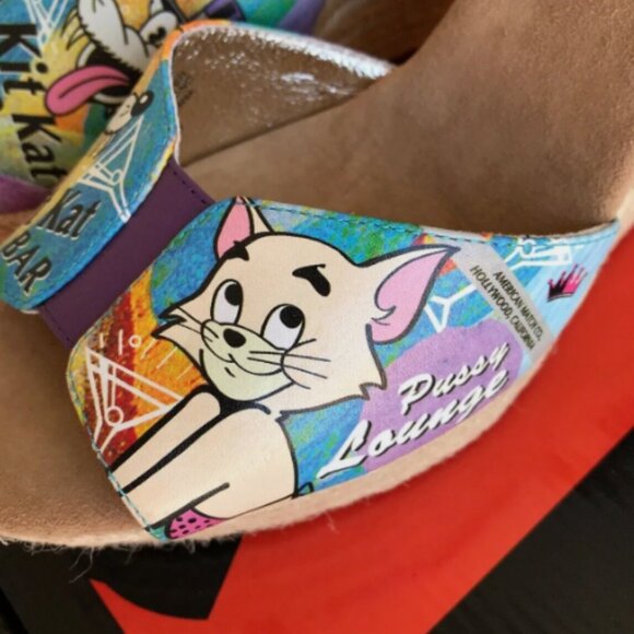 Espadrille Shoes 9 Kit Kat Club Bar Pvssy Lounge Platforms Cat ICON Los Angeles - Picture 3 of 10